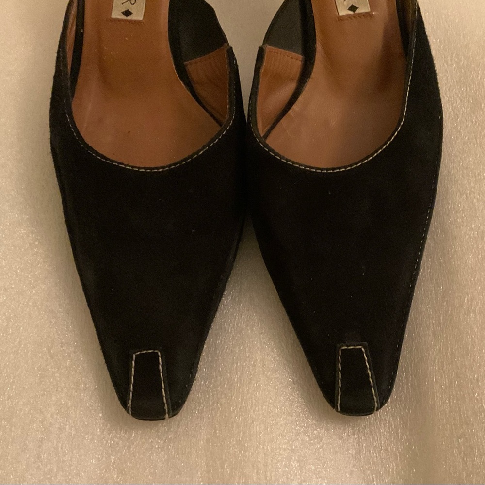 Donald J. Pliner 90’s Black Suede Mules • Made in Spain • Archive Piece • 8.5M - Picture 2 of 10